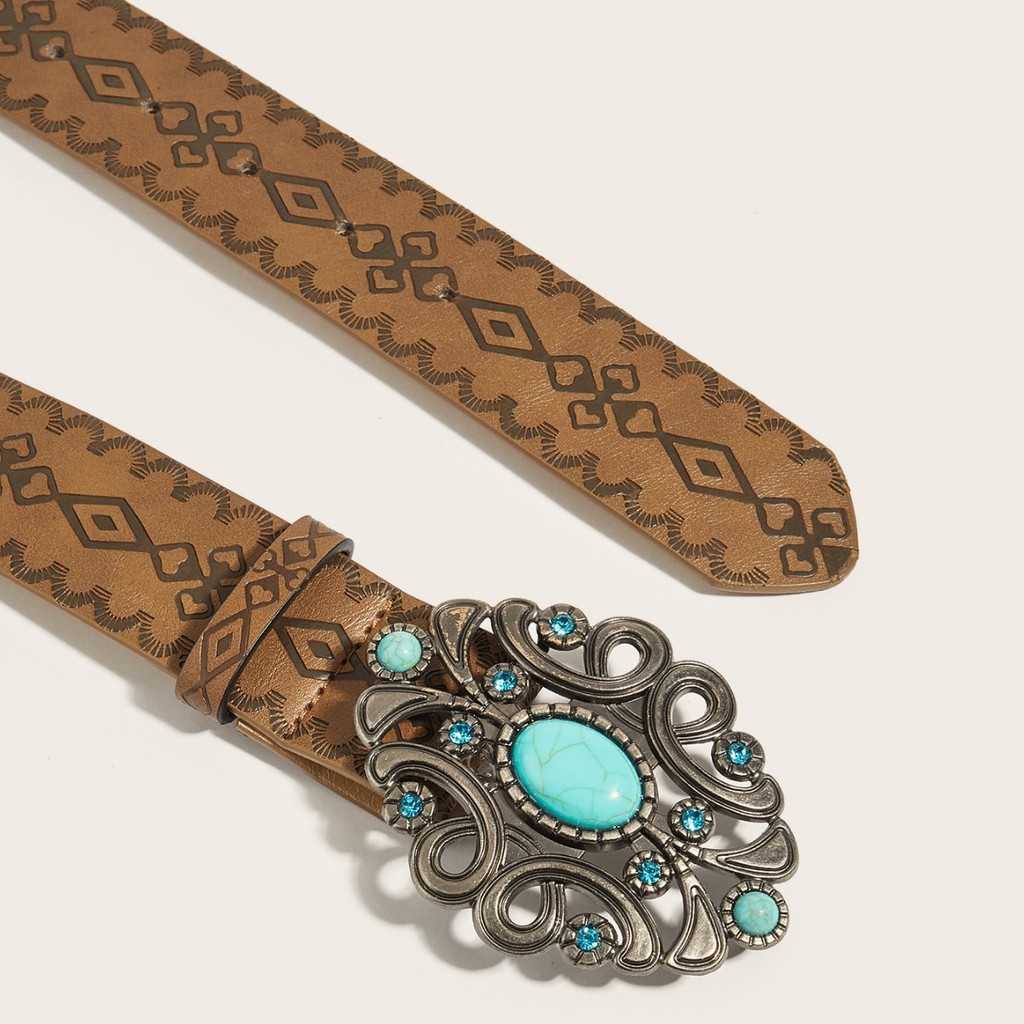 Thắt Lưng Da Nâu Retro Phù Hợp Với Quần Jean