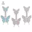 Nhẫn đính đá hai đầu bằng thép không gỉ Zircon xỏ khuyên bụng giả Trang sức cơ thể cho đồ trang trí nữ [Mina]