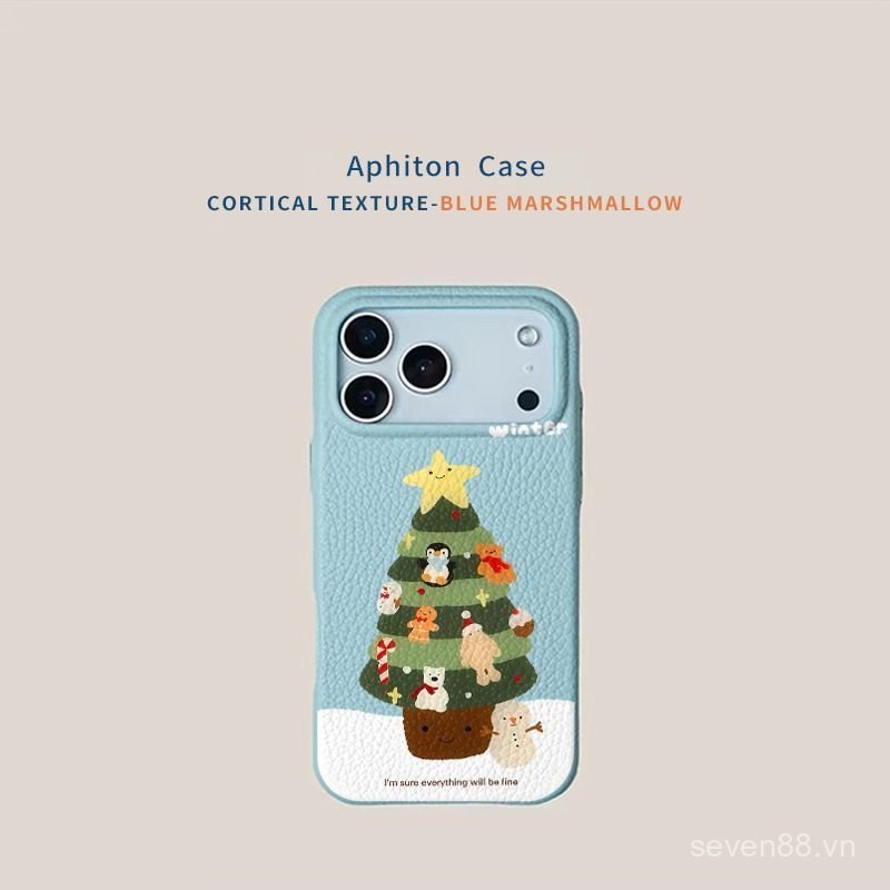 Ốp Điện Thoại Thích Hợp Cho iPhone 11 12 13 14 15 16 17 Pro max Plus Động Vật Không Khí Cây Giáng Sinh Chống Sốc Vỏ Bảo Vệ Chống Sốc Bao Gồm Tất Cả 124A