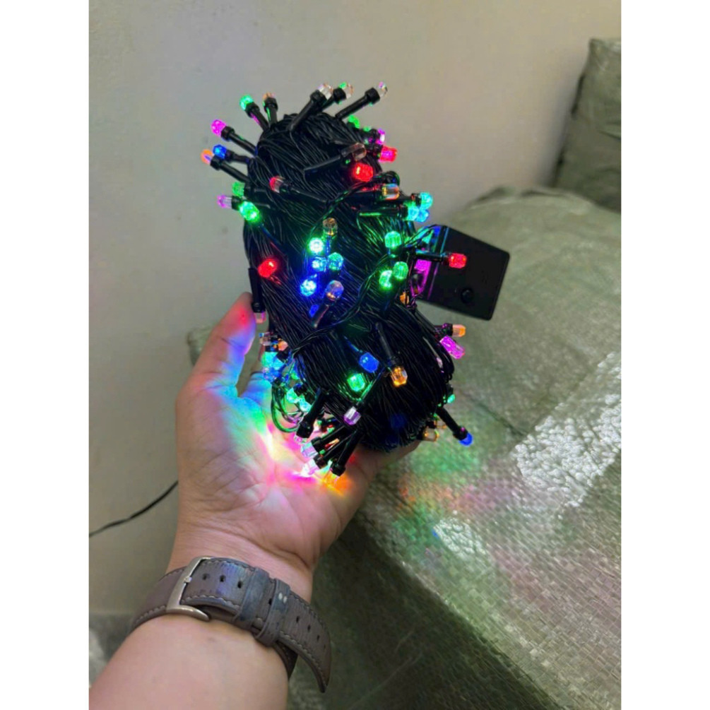 Dây đèn nháy led kim cương 40m Trang Trí chống nước ngoài trời - Dây đèn led quấn cây, trang trí tết