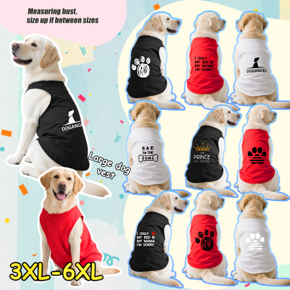 Áo ba lỗ cỡ lớn 3XL-6XL, chân chó, vương miện, in xương chó, nhiều màu sắc, có thể giặt được, chống nắng, mềm mại và thoáng khí, thích hợp cho cả sử dụng trong nhà và ngoài trời.