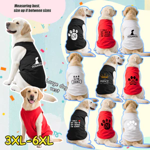Áo ba lỗ cỡ lớn 3XL-6XL, chân chó, vương miện, in xương chó, nhiều màu sắc, có thể giặt được, chống nắng, mềm mại và thoáng khí, thích hợp cho cả sử dụng trong nhà và ngoài trời.