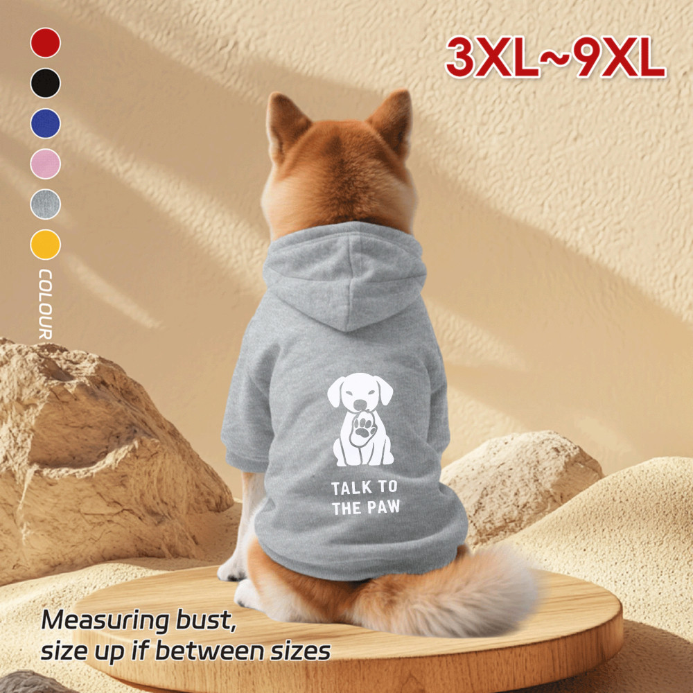 Áo Hoodie cho chó lớn 3XL-9XL, in hình chó sáng tạo, phong cách chui đầu, Có 6 màu, Vải mềm, Thoải mái, thoáng khí, ấm áp, có thể giặt được, Thích hợp cho tất cả các giống chó lớn