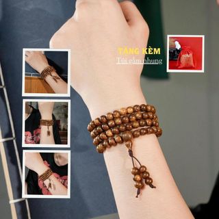 [Tặng Túi Gấm] Vòng Trầm Hương 108 - Trầm Gió Trắng - Trầm Hương Yên Lộc