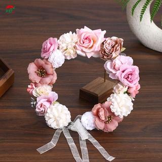 Hoa băng đô quấn tóc nhiều màu sắc, vòng hoa điều chỉnh được cho tiệc cưới và váy dạ hội