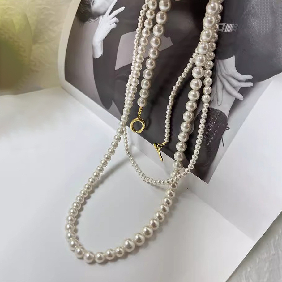 Một Phong Cách Đơn Giản Với Vòng Cổ Dài Ngọc Trai Retro, Thích Hợp Cho Áo Len