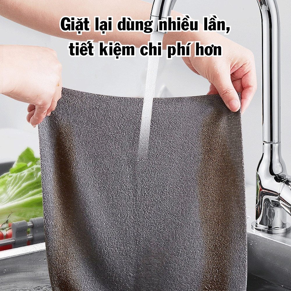 Cuộn Khăn Vải Lau Bếp Đa Năng Siêu Thấm Nước, Chống Dầu Mỡ, Khăn Vải Lau Bếp Tái Sử Dụng Nhiều Lần DINO