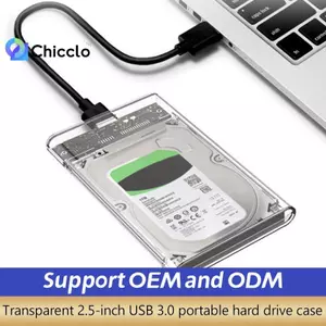 Ổ cứng gắn ngoài trong suốt 2,5or3.0 Inch Ổ cứng SSD Micro-b sang USB3.1 4TB Vỏ máy tính xách tay UASP SATA III Đẹp