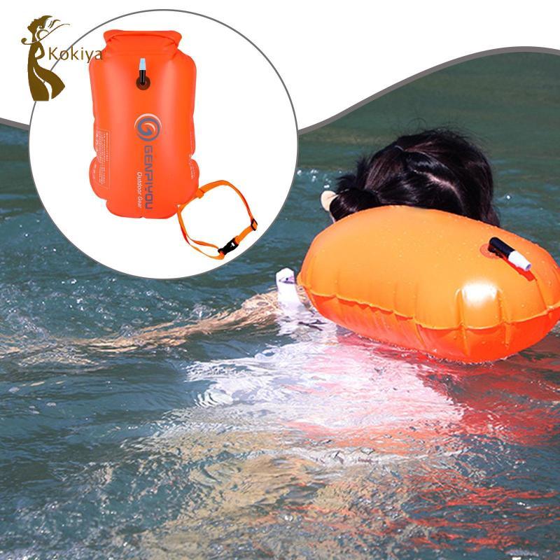 Phao bơi Phao và túi khô bơm hơi có thể điều chỉnh hoàn toàn chống nước bong bóng bơi có thể nhìn thấy cao Túi thiết bị cho thể thao dưới nước trượt tuyết