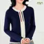 Áo len cardigan nữ Mịn CD04 khoá kéo 2 chiều phối viền len dệt kim mềm mại thời trang thanh lịch