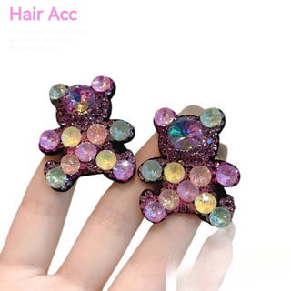 Nhiều Màu Sắc Kim Cương Giả Nhấp Nháy Ánh Sáng Sang Trọng Dễ Thương Hoạt Hình Gấu Kẹp Tóc Nữ Trán Gãy Sắp Xếp Tóc Thanh Lịch Tính Khí Bên Kẹp