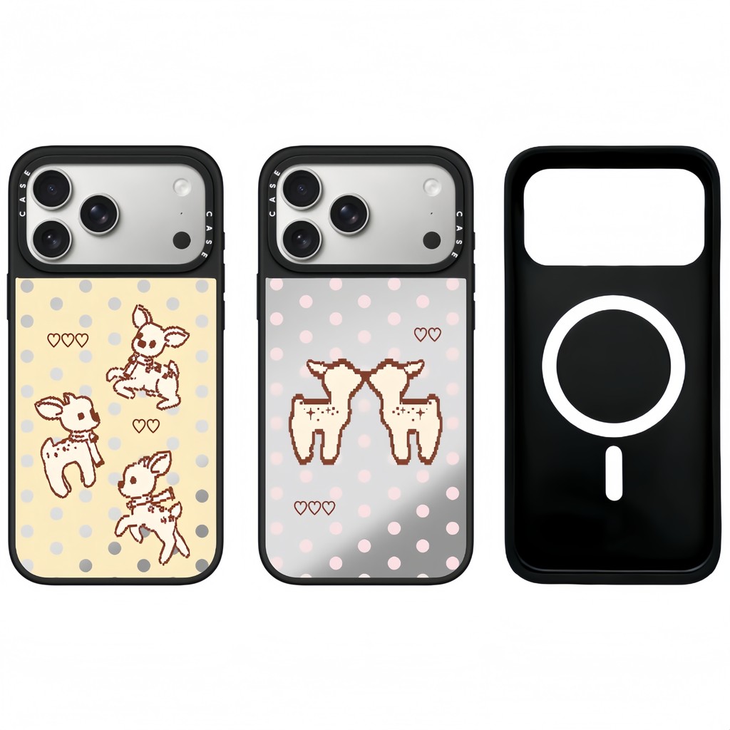 Ốp Điện Thoại Gương Hươu Có Mẫu Từ Tính Cho IPhone 17 Pro Max 17 16 15 14 13 12 11 Vỏ Bảo Vệ Chống Sốc