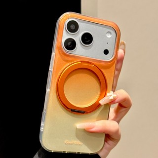 Ốp điện thoại di động khung hút từ tính xoay 360 màu gradient cao cấp phù hợp cho iPhone17 Pro Max 16 15 Pro Max bảo vệ camera chống sốc chống rơi mặt sau cứng