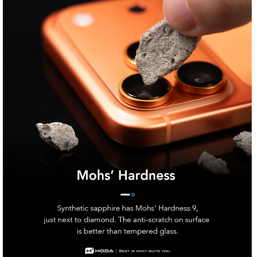 [Chính Hãng] Dán Camera Hoda Sapphire - Kính Sapphire kết hợp Khung Viền Titanium Bảo Vệ Camera iPhone 17 16 15 Series