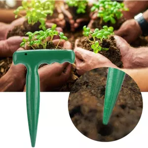 Dụng cụ làm vườn bằng nhựa mới có tay cầm dài Dụng cụ gieo hạt đục lỗ để trồng cây