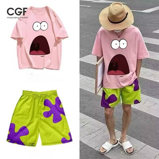 Patrick Star Áo thun in hình hoạt họa, áo thun phong cách thoải mái