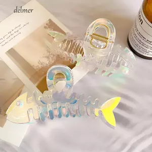 DELMER Hình Học Phụ Kiện Tóc, Nhựa Y2k Xương Cá Móng Vuốt Tóc, Dễ Thương Kẹp Tóc Động Vật Phong Cách Hàn Quốc Vuốt Tóc Trang Trí Tóc