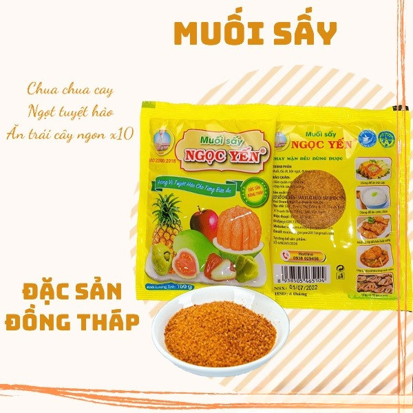 Muối Sấy Ngọc Yến 100g Chấm Hoa Quả - Đặc sản Đồng Tháp Chính Hãng - chay mặn đều dùng được