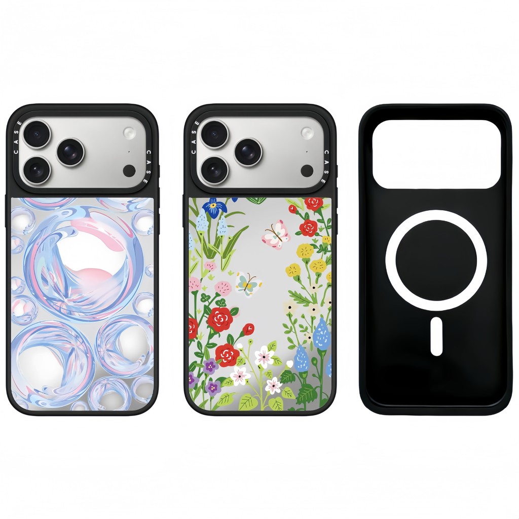 Ốp điện thoại gương bong bóng hoa từ tính cho IPhone 17 Pro Max 17 16 15 14 13 12 11 Vỏ bảo vệ chống sốc