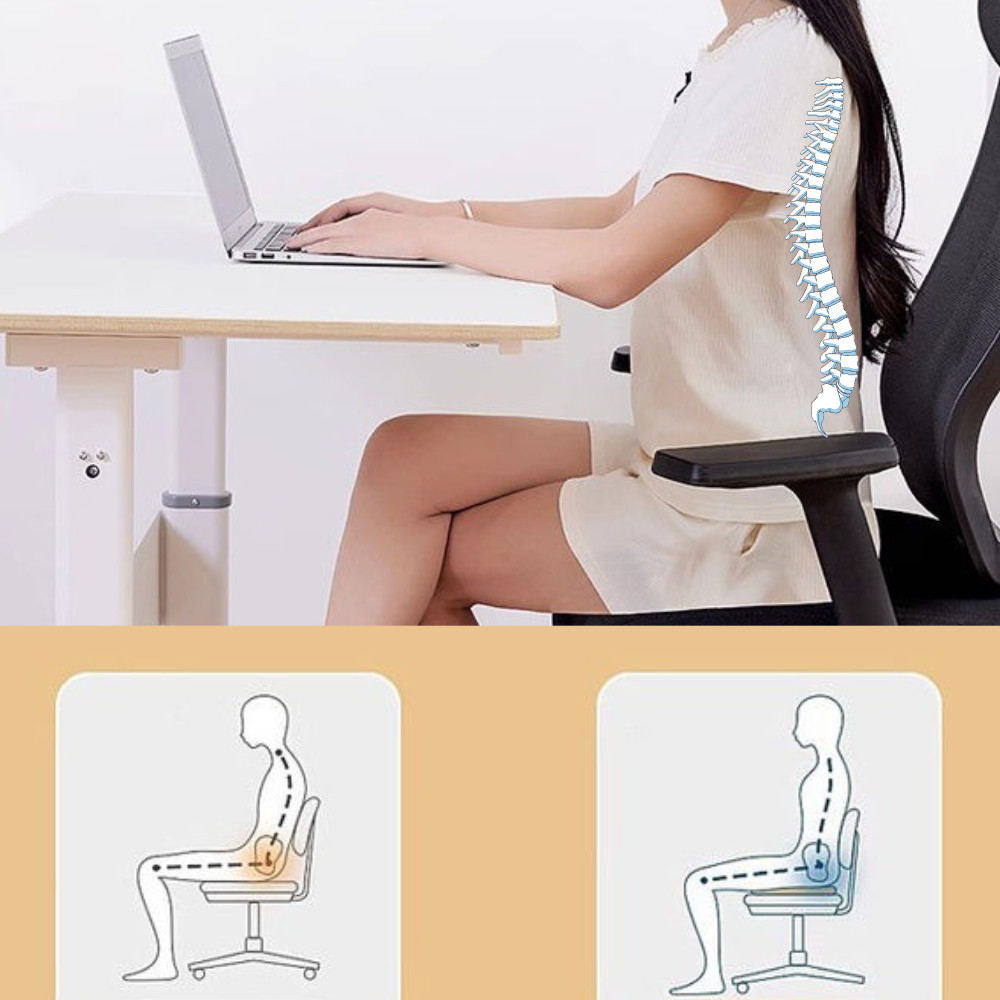 [Chính Hãng] Đệm Ghế Công Thái Học HomeMate Cao Su Non Siêu Đàn Hồi, Chống Đau Xương Cụt Ngồi Lâu Không Mỏi