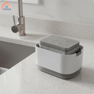 Hướng dẫn sử dụng nhà bếp Hộp đựng xà phòng Máy bơm ép chất lỏng Chất tẩy rửa lưu trữ ABS Đĩa xà phòng rửa chén để giặt và làm sạch