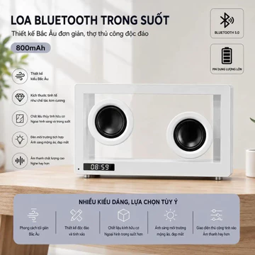 Loa Bluetooth Loa Bluetooth trong suốt Loa mini Loa để bàn Bluetooth 5.0 âm thanh nổi dùng phòng ngủ bàn làm việc