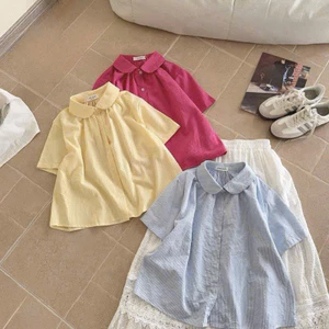 ÁO SƠ MI CỘC TAY CỔ SEN DÁNG RỘNG CHẤT VẢI ĐŨI MẶC MÙI HÈ CỰC MÁT PHÙ HỢP ĐI CHƠI, ĐI BIỂN, Ở NHÀ HIYU 66 STORE
