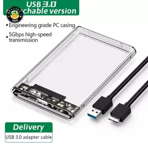 {TB & Bag} Ổ cứng gắn ngoài trong suốt 2,5or3.0 Inch HDD SSD Micro-b sang USB3.1 4TB Ổ cứng có thể gập lại Máy tính xách tay UASP SATA III.