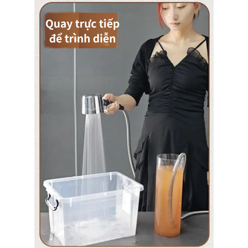 Bộ vòi sen tăng áp bằng thép không gỉ 304, 6 chế độ, bao gồm ống mềm và đế, lõi lọc cao cấp