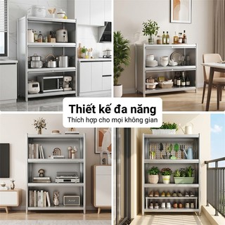 Tủ nhà bếp cao cấp Inox 304 chống gỉ Kệ đựng đồ đa năng inox Tủ để đồ thông minh