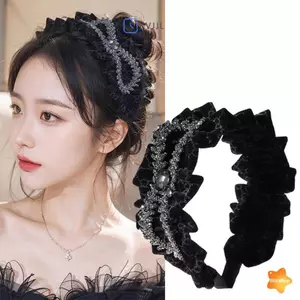 Băng Đô Quấn Tóc Nơ Vải Xếp Ly Cho Nữ Pháp Tính Khí Thanh Lịch Thời Trang Phụ Kiện Tóc Mới