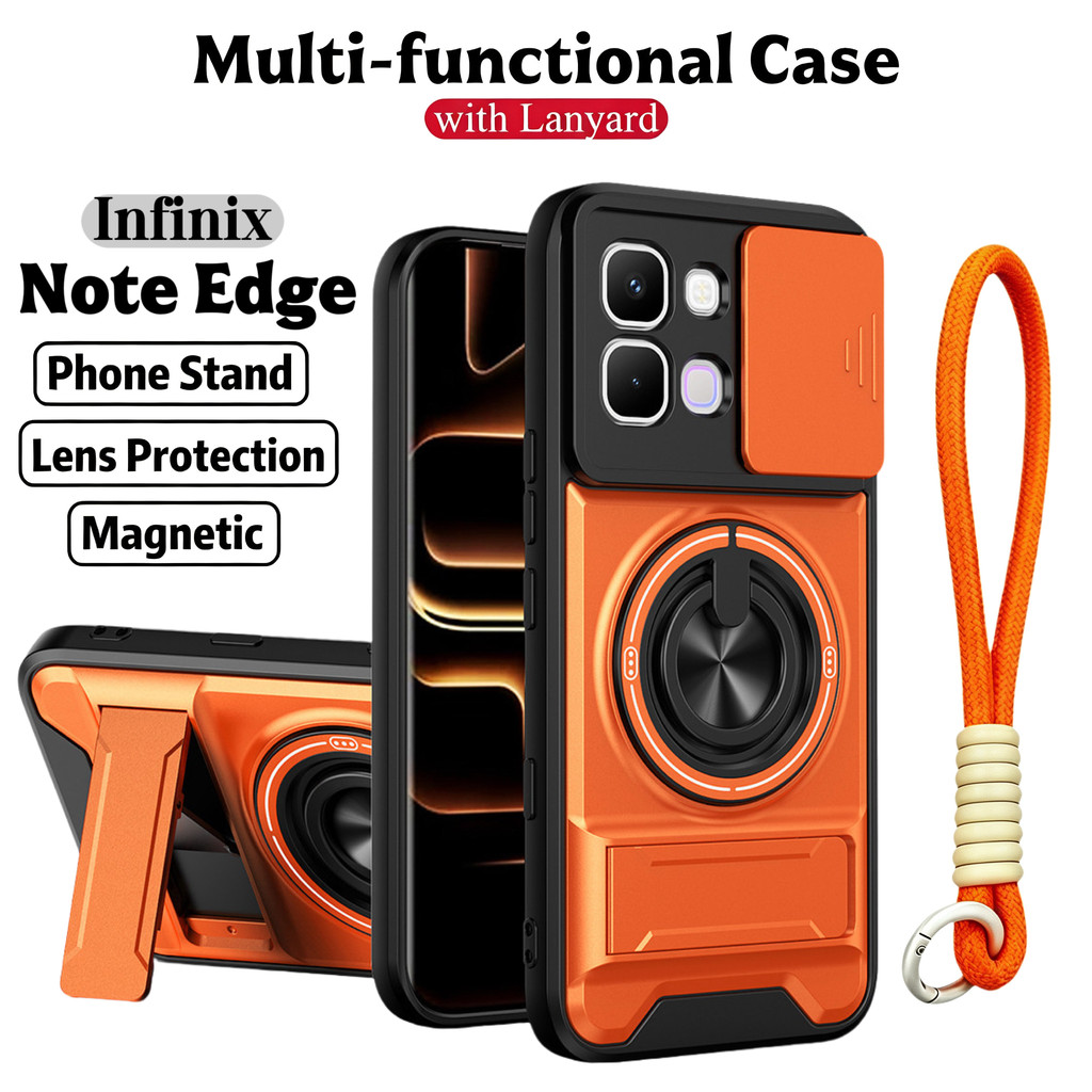 Ốp Điện Thoại Đa Năng Sang Trọng Thích Hợp Cho Infinix Note Edge 5G 60 Ultra 40 50 Pro Dây 360°Giá đỡ vòng có vỏ máy ảnh Vỏ bảo vệ toàn diện chống sốc