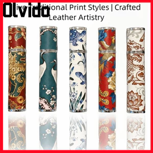 Chai Nước Hoa OLVIDO, Chai Xịt Hoạt Hình Da PU, Hộp Đựng Mỹ Phẩm 10ml Có Thể Đổ Lại Rỗng Di Động Cho Nữ