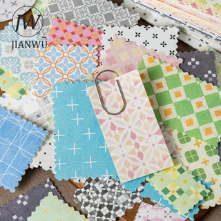 JIANWU Ánh Sáng Muối Series Vintage Họa Tiết Phong Cảnh Cắt Dán Thêu Sò Chất Liệu Giấy Sáng Tạo DIY Rác Tạp Chí Văn Phòng Phẩm