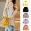 Túi đeo chéo KANGN, Túi đeo vai đơn phong cách thể thao thông thường, Vải Nylon đa năng Dây rút màu trơn Túi nhỏ Unisex