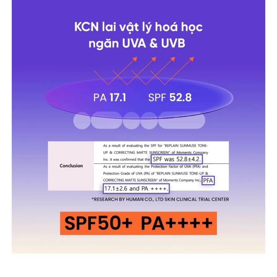 SUNMUSE – Chống Nắng SPF50+ PA++++, Dưỡng Ẩm – Nâng Tông – Không Bết Dính