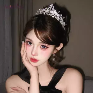 AqToCna Đám Cưới Cô Dâu Mũ Pha Lê Tiara Cho Nữ Vương Miện Sinh Nhật Độc Đáo Cho Bé Gái Công Chúa Thanh Lịch Tóc AqToCna