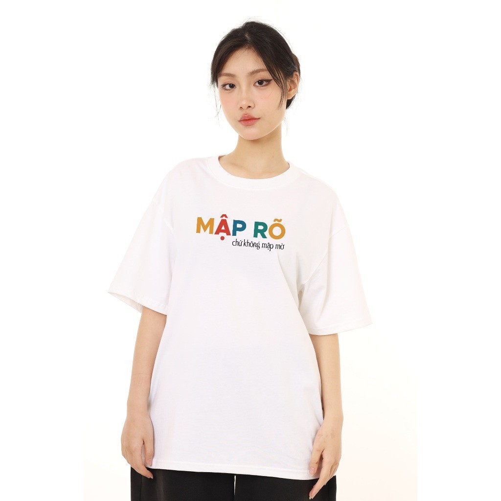 （Giao hàng 24h）Angela Áo Thun Nam Nữ Mập Rõ Chứ Không Mập Mờ, Câu Nói Hài Hước Trendy Meme. 100% Cotton Oversize