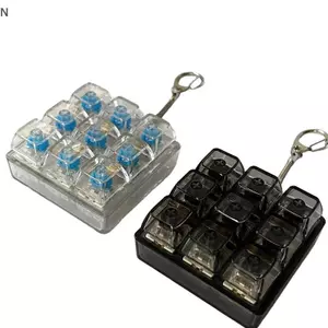 NS 4Key Bàn Phím Cơ Trục Máy Kiểm Tra Bàn Phím LED Mẫu Mini Giảm Căng Thẳng Chìa Khóa Đồ Chơi Cho Game Thủ Bàn Văn Phòng Nhà Móc Khóa NS