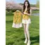 Tính khí ootd Mặc trọn bộ Đồ nữ Áo vest không tay mùa hè Áo vest Top Quần short ống rộng Bộ đồ hai mảnh thời trang