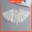 KIN Sun để bảo vệ cổ giả có thể tháo rời dành cho nữ Khăn choàng ren xếp li thanh lịch