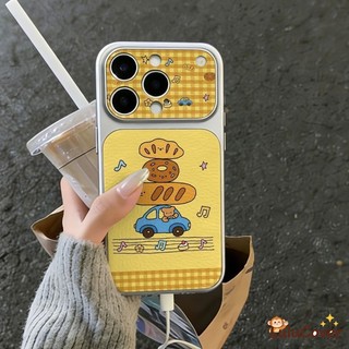 Ốp Da Gấu Bánh Mì Kẻ Sọc Màu Vàng Nâu Cho OnePlus 15 13 13R 12 12R 11 11R ACE 6 5 Racing Ultra 3 3V 2 2V 5G 4G Whimsical Sang Trọng Hoạt Hình Dễ Thương Mềm Thẩm Mỹ