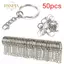 PNPIA- 50 Chiếc DIY Đánh Bóng Bạc Chìa Khóa Móc Chìa Khóa Chia Vòng Trang Sức Ngắn Phát Hiện