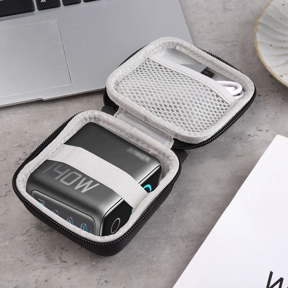 Túi EVA cứng lưu trữ cho bộ sạc Anker 140W, hộp màn hình kỹ thuật số, màu đen