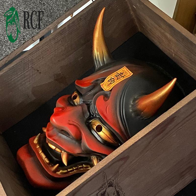 Mặt nạ samurai bác oni cao su, chủ đề kinh dị, phù hợp cosplay và Halloween