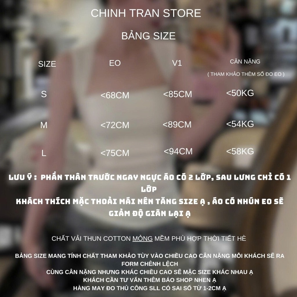 Áo Sát Nách Cúp Ngực Nhún Eo Viền Vai Nhỏ Chất Thun Cotton Co Giãn Nữ Tính Trendy - Chinh Trần Store