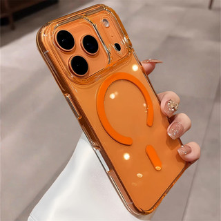 Cosmic Orange Slim PC Vỏ Cứng Từ Tính 17 Ốp Lưng Điện Thoại iPhone 17 16 15 14 13Pro Max 17 Air Luxury Cao Cấp Chống Sốc