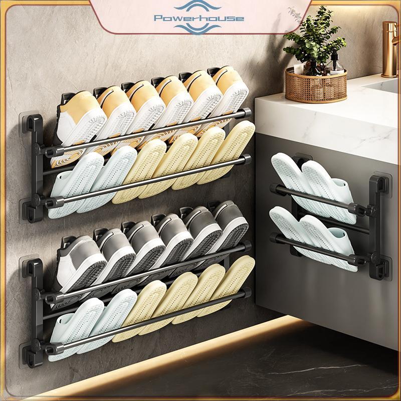 Điện Treo Tường Giá Để Giày Miễn Phí Đấm Dép Giá Phòng Tắm Dép Móc Đựng Giày Kệ Phơi Cửa Giá Để Giày.