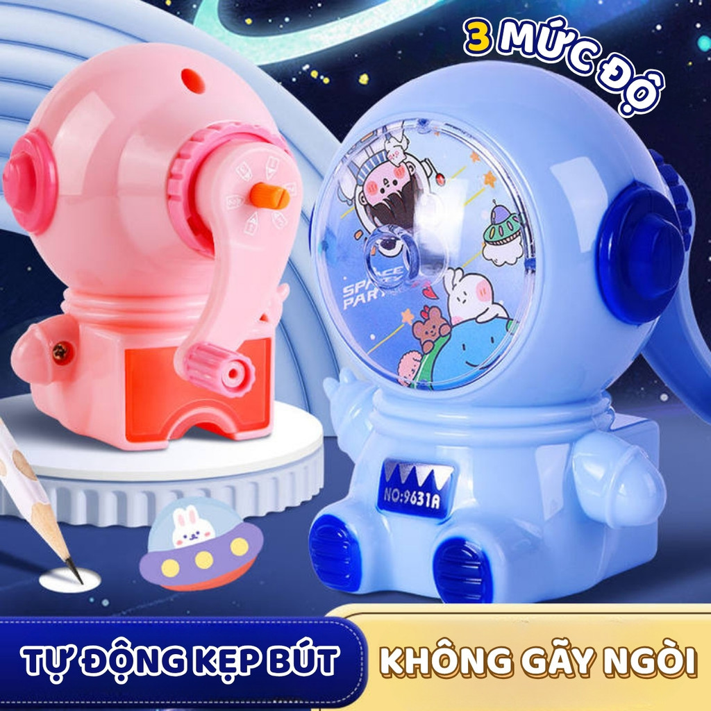 Gọt bút chì tự động phi hành gia đa năng cao cấp, món quà học tập ý nghĩa và thú vị cho cả bé trai lẫn bé gái