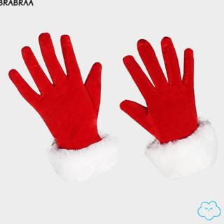 Găng tay len BRARAA làm dày ngắn, lông thú trắng thời trang chống gió, phụ kiện lý tưởng cho lễ hội và ông già Noel